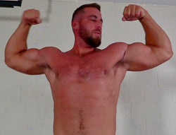 muscular man flexing