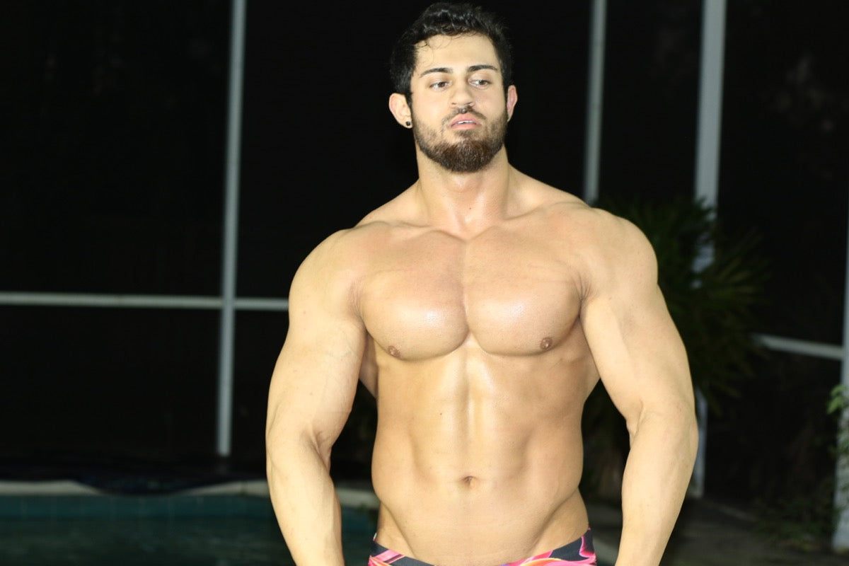 Sergei flexes his chest at Thunders Arena Wrestling. 