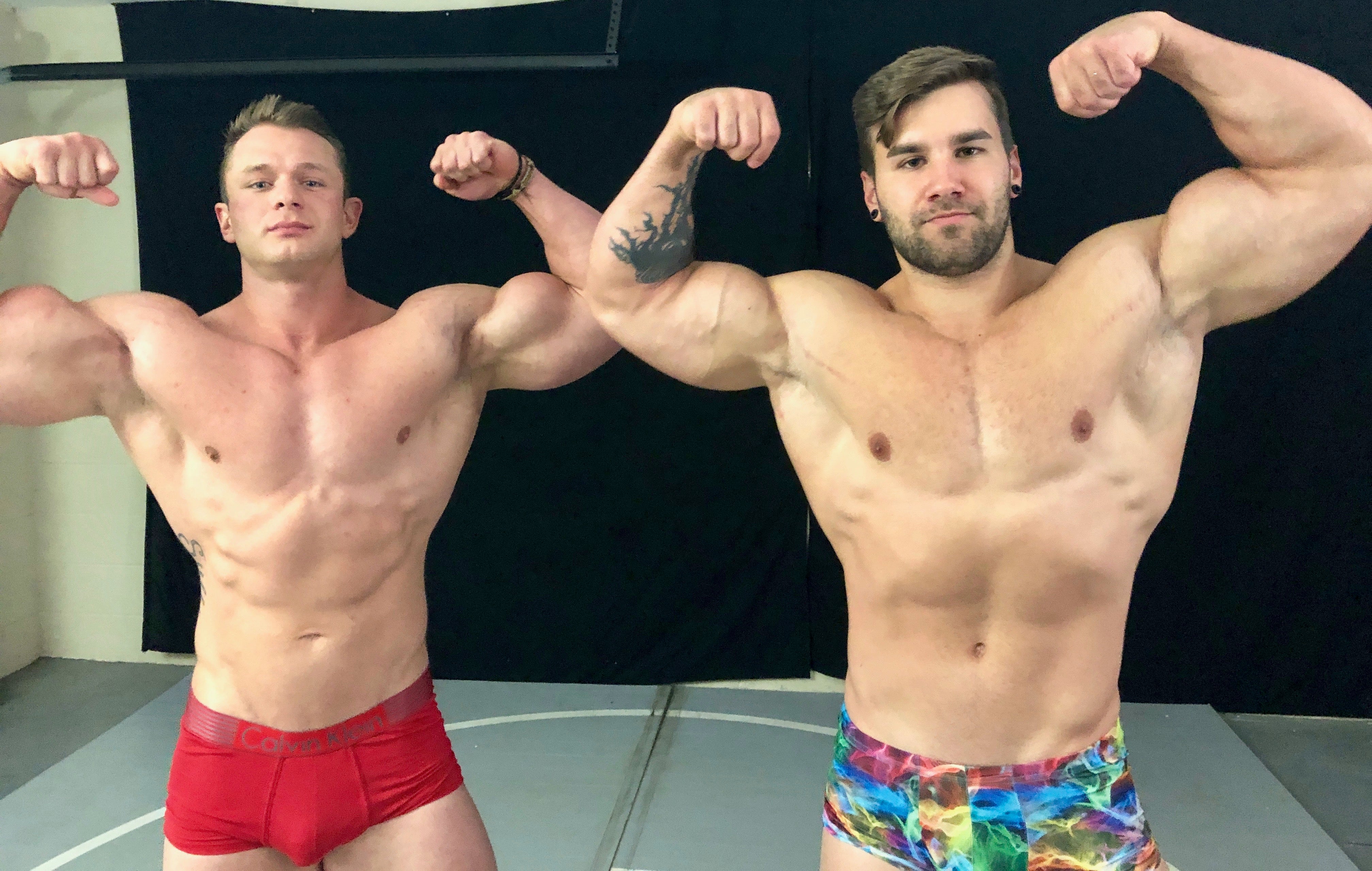 double bicep flex steel loki thunders arena wrestling