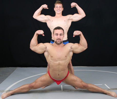 double bicept flex bodybuilders