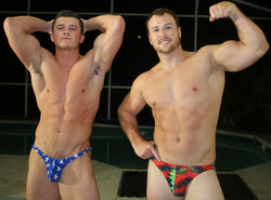 wrestlers flexing for the camera