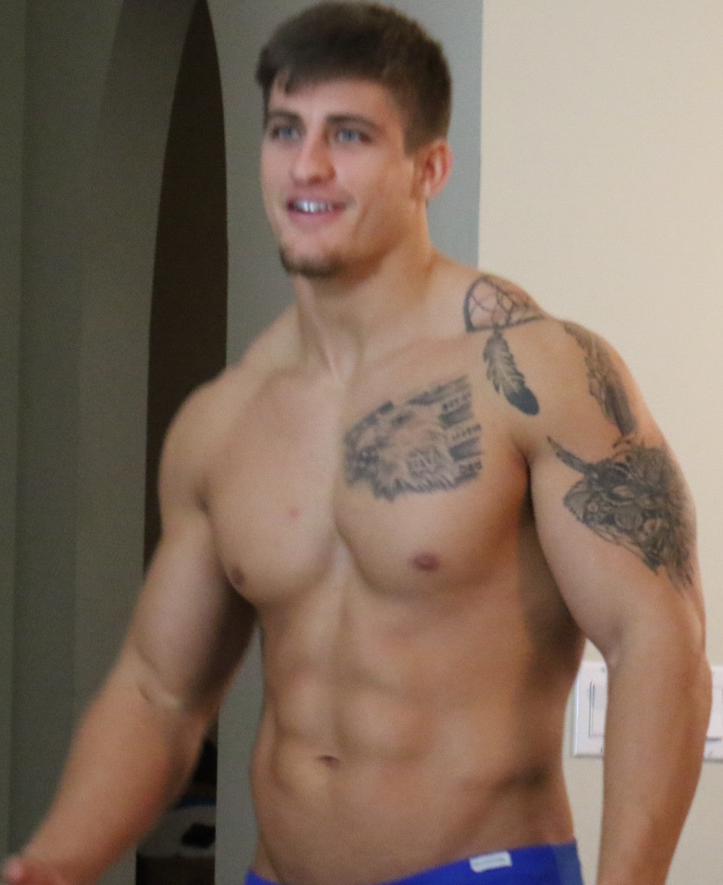 Eagle tattoos pecs chest arms abs