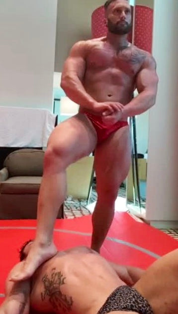 Stallion pins Mercury to the mat at Thunders Arena Wrestling. 