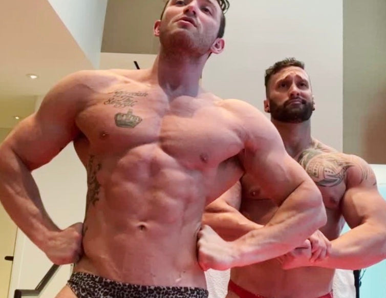 Stallion and Mercury flex at Thunders Arena Wrestling. 