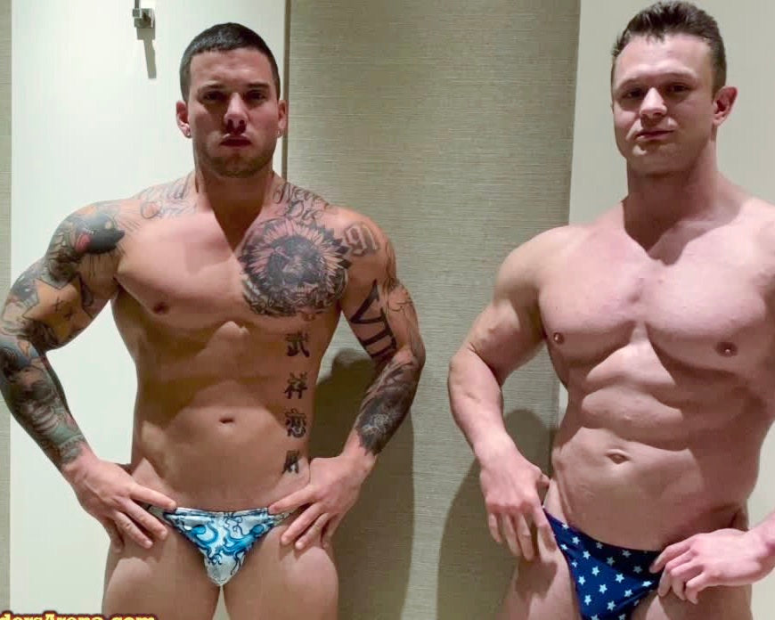 Hero and Steel flex at Thunders Arena Wrestling. 