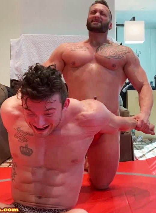 Stallion puts Mercury into a camel clutch at Thunders Arena Wrestling. 