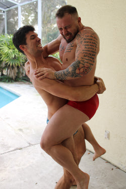 Asthon89 bear hugging and lifting Dom9