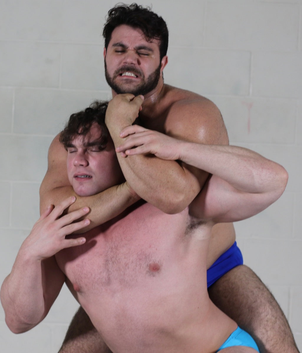 body builder in a head lock