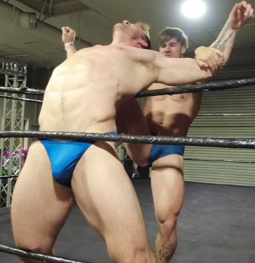 Cason against ring ropes