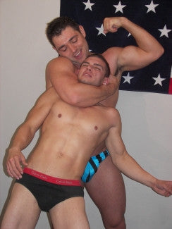 Ajax Angel head lock bicep flex arms pecs chest abs