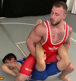 Dom Knight puts Flaco into a Boston Crab at Thunders Arena Wrestling.