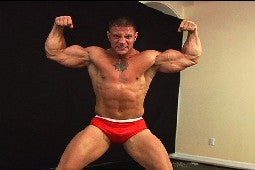 Diesel double bicep flex pecs nice abs