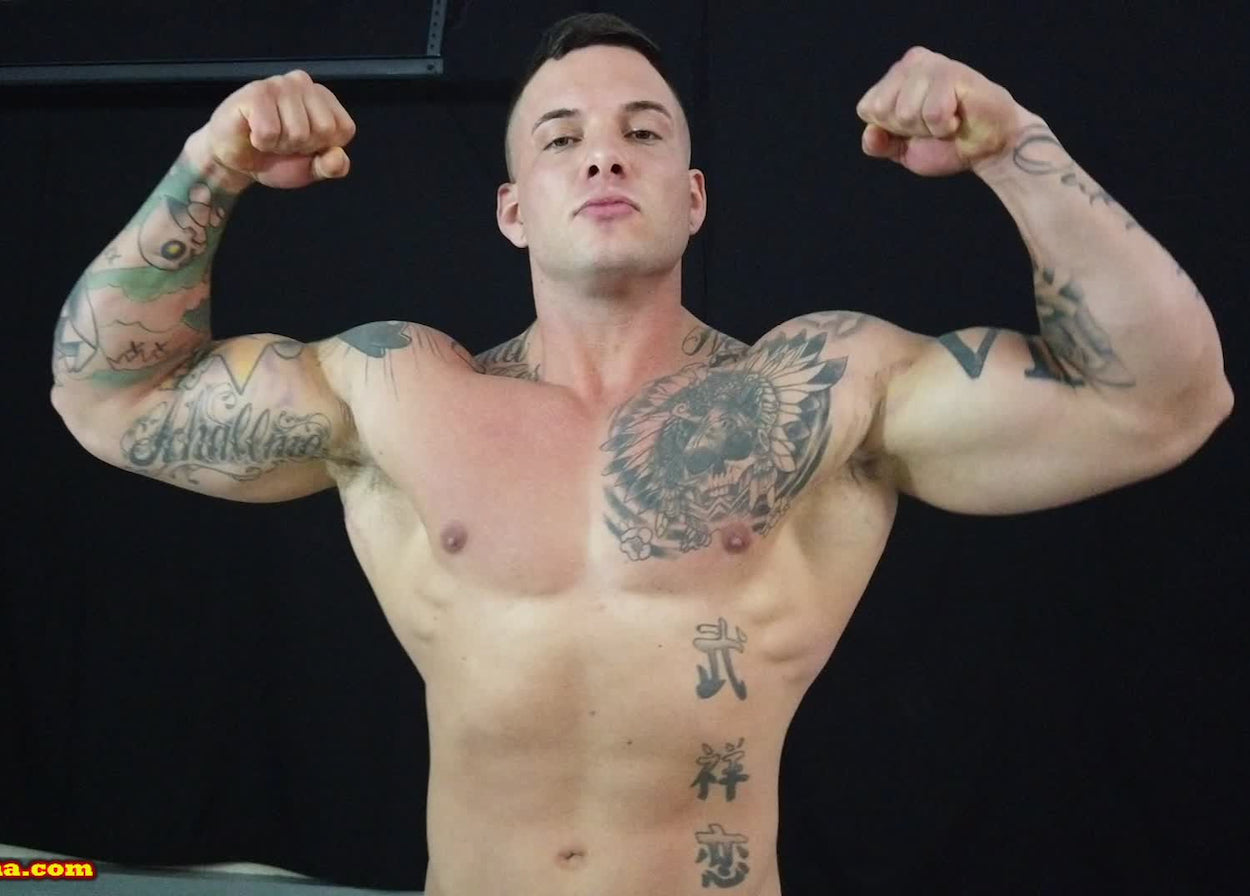 double bicep flex hero