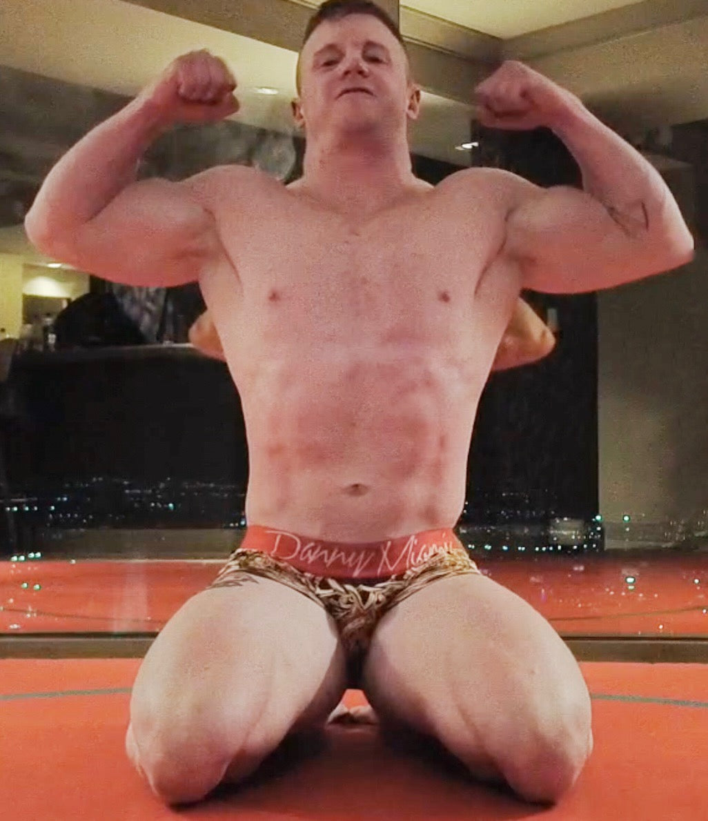 Tanner double bicep flexing