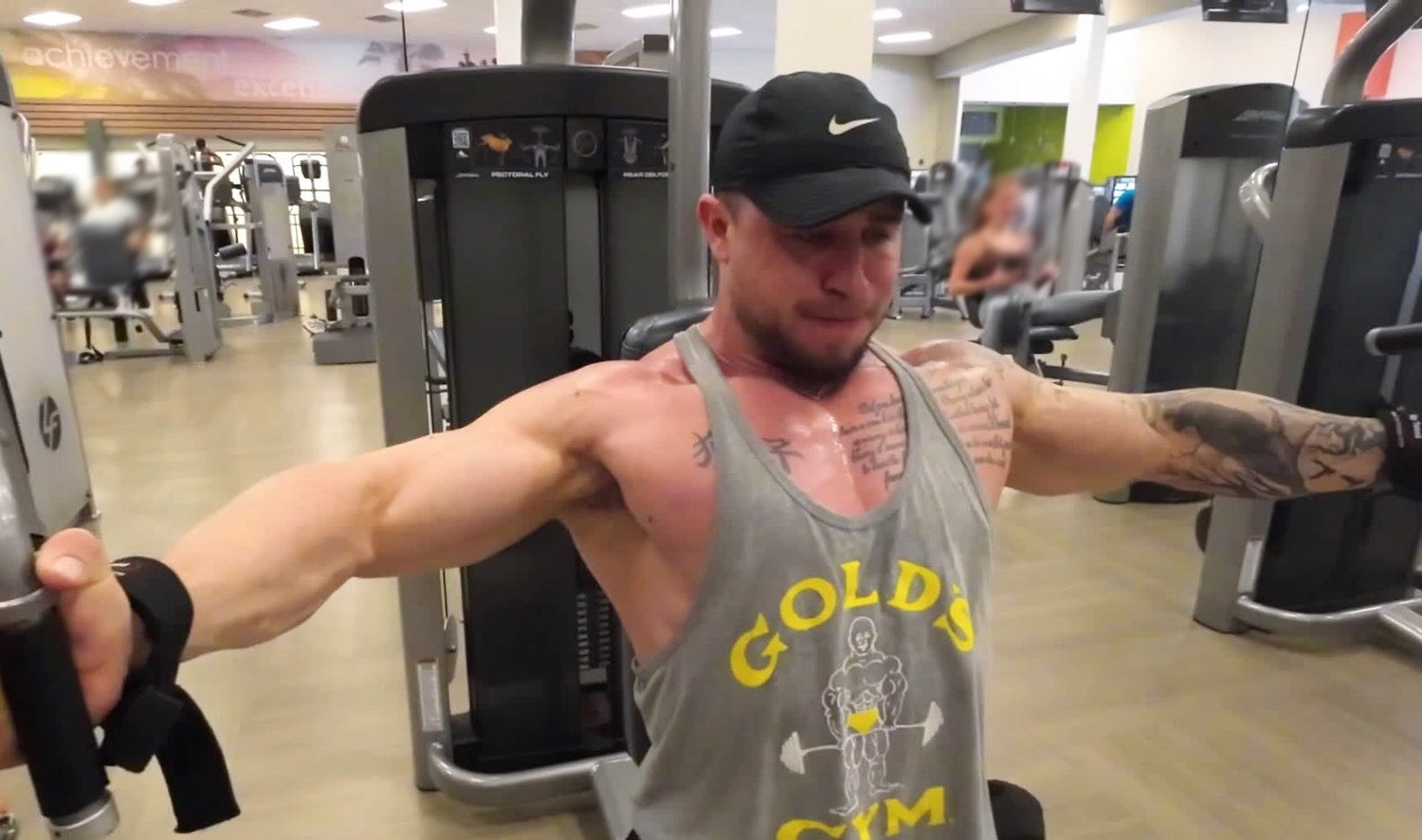 Bodybuilders working out