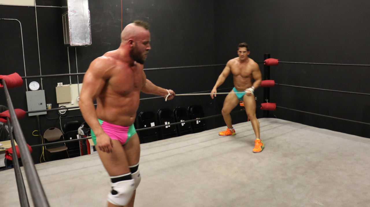 Brute and PeeWee in a stalemate  pecs arms bicep