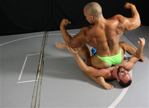 Dozer wolf head headscissors submission flexing flex muscle worship 