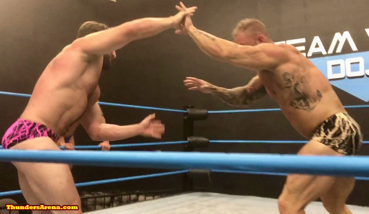 Joey King and Bull play mercy at Thunders Arena Wrestling. 