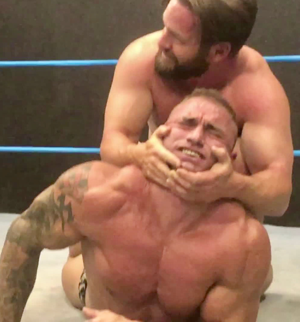 Joey King puts Jake into a camel clutch at Thunders Arena Wrestling. 