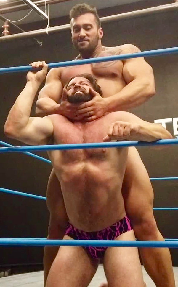 Stallion chokes Joey King at Thunders Arena Wrestling.