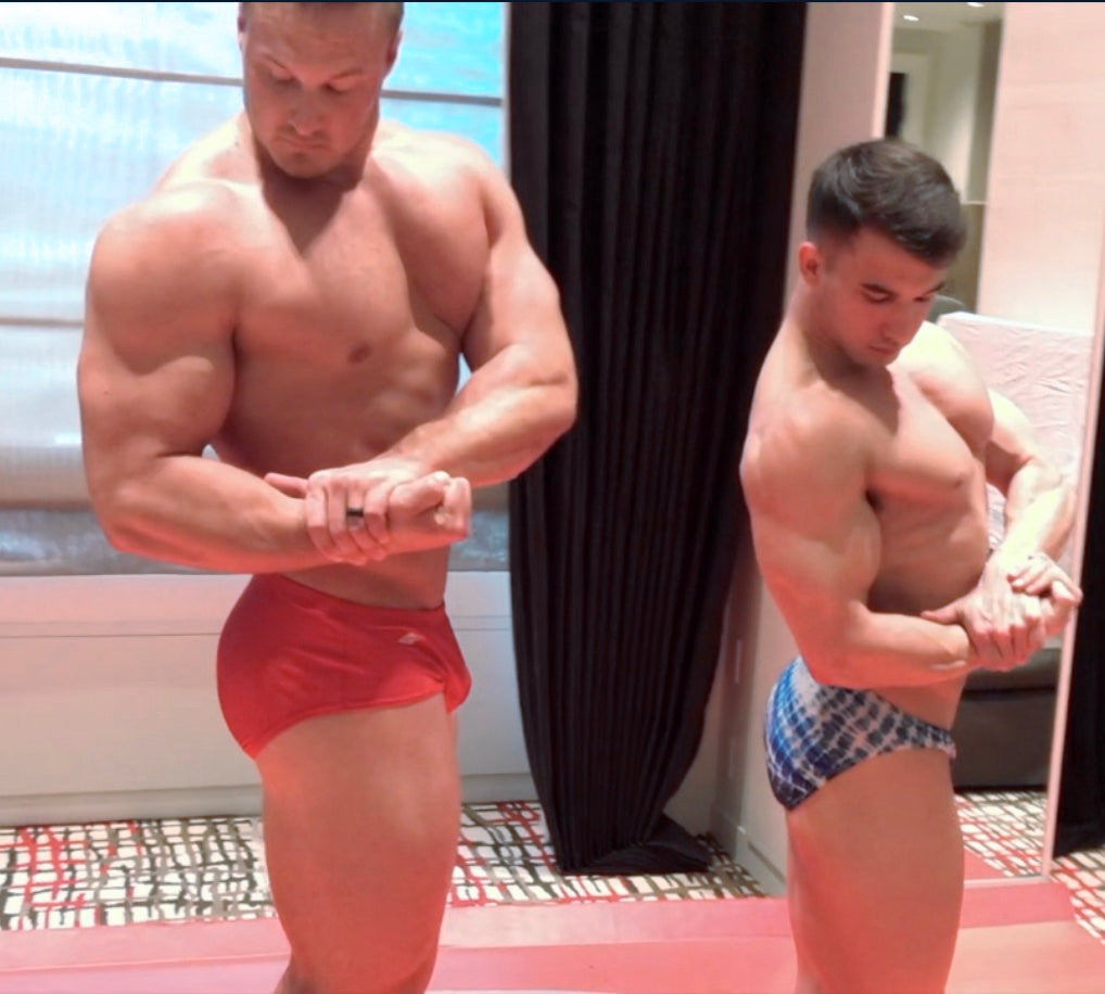 Vidar and Kasee flex their biceps at Thunders Arena Wrestling. 