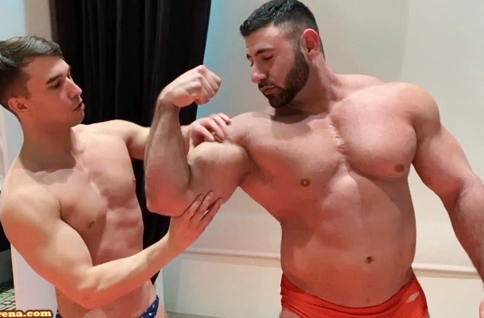 KaSee worships Ginos biceps at Thunders Arena Wrestling. 