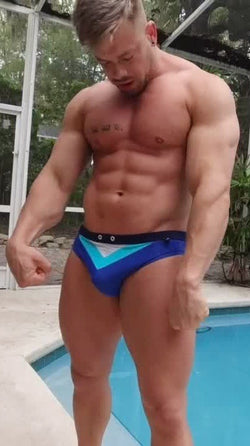 Flexing by the pool