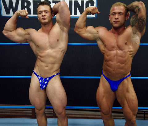 Jake steel thunders arena wrestling muscle comparison flex
