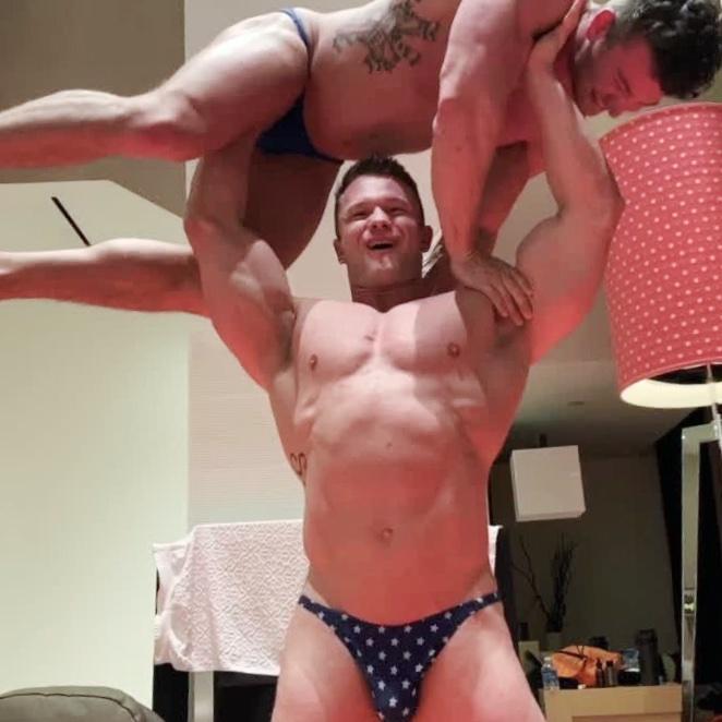 Steel lifts Mercury over his head at Thunders Arena Wrestling. 