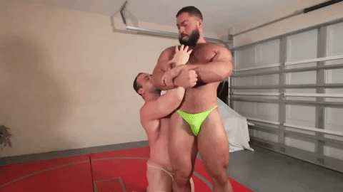 Muscle Worship on Knees GIF