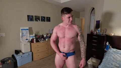 Outback grabbing his dick and flexing